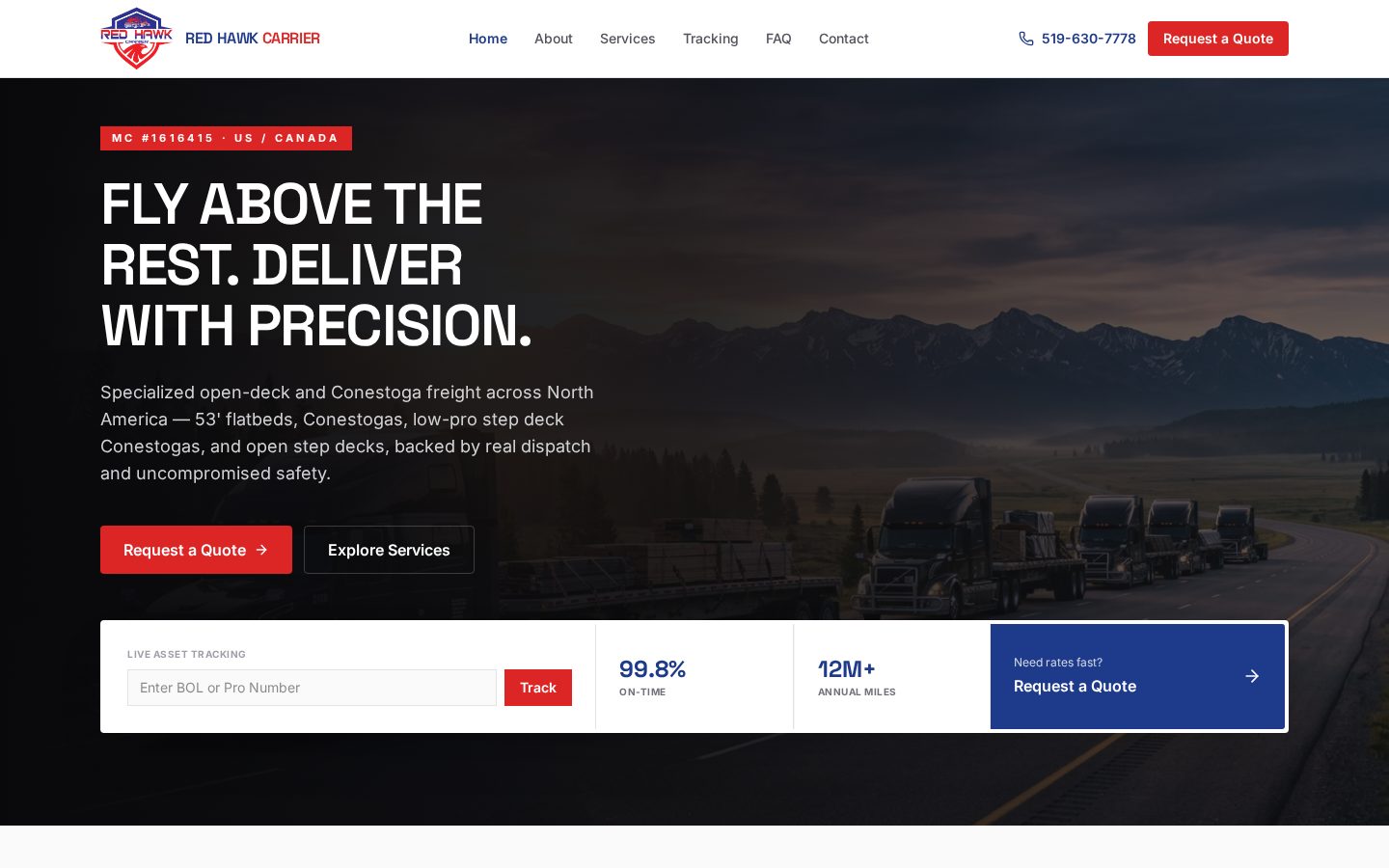 RH Carrier website designed by My Business Local