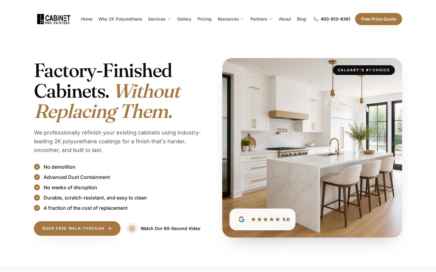 Cabinet Pro Painters website designed by My Business Local